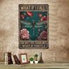 Dragonfly Metal Tin Sign Motivational Wall Decor Vintage Rustic