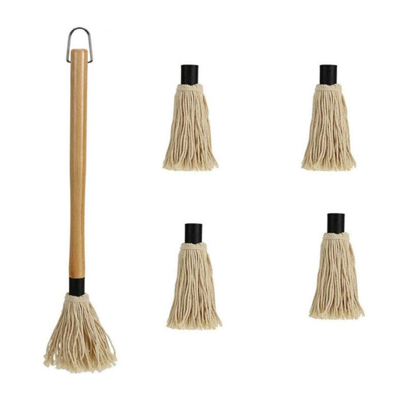 

Outdoor barbecue oil brush tools, popular wooden-handled barbecue tool sets, durable oil sauce brushes for smoked steaks