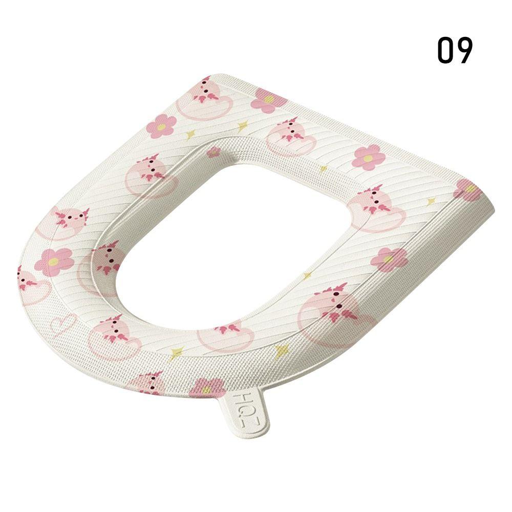 

1 шт. U-подібна накладка на сидіння унітаза, аксесуари для ванної кімнати, подушка для кришки унітаза, мультяшний килимок для унітаза 09