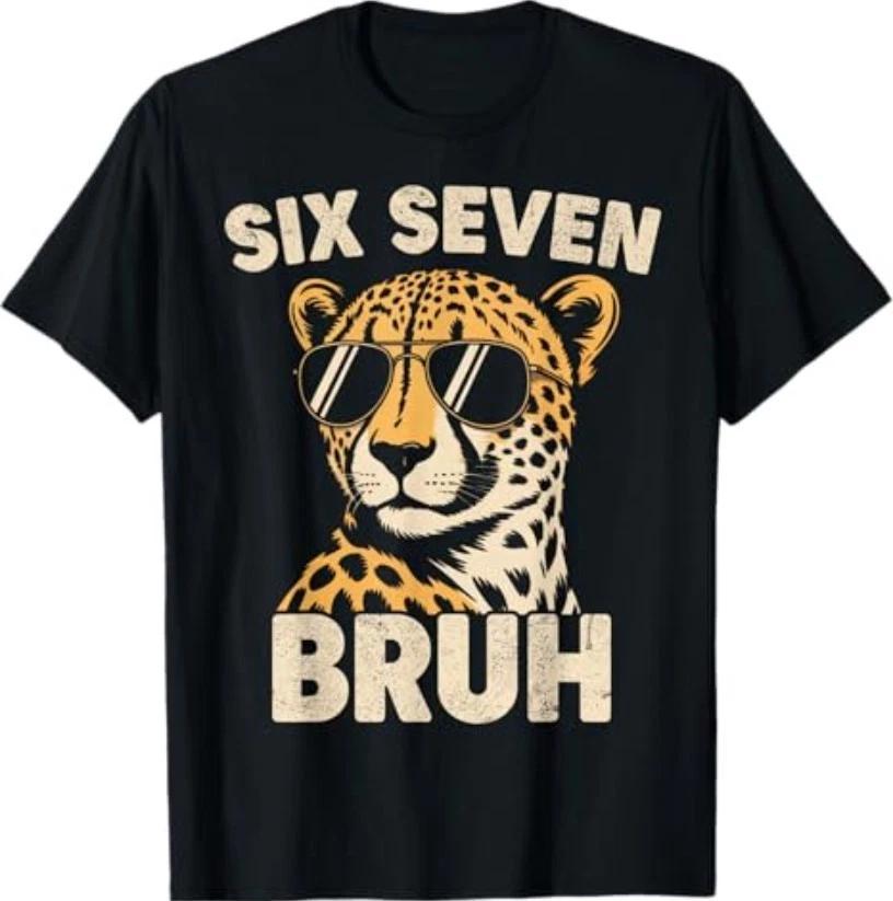 Boys Animal Print Clothes Bruh Cheetah 67 Meme Six Seven T-Shirt 3XL