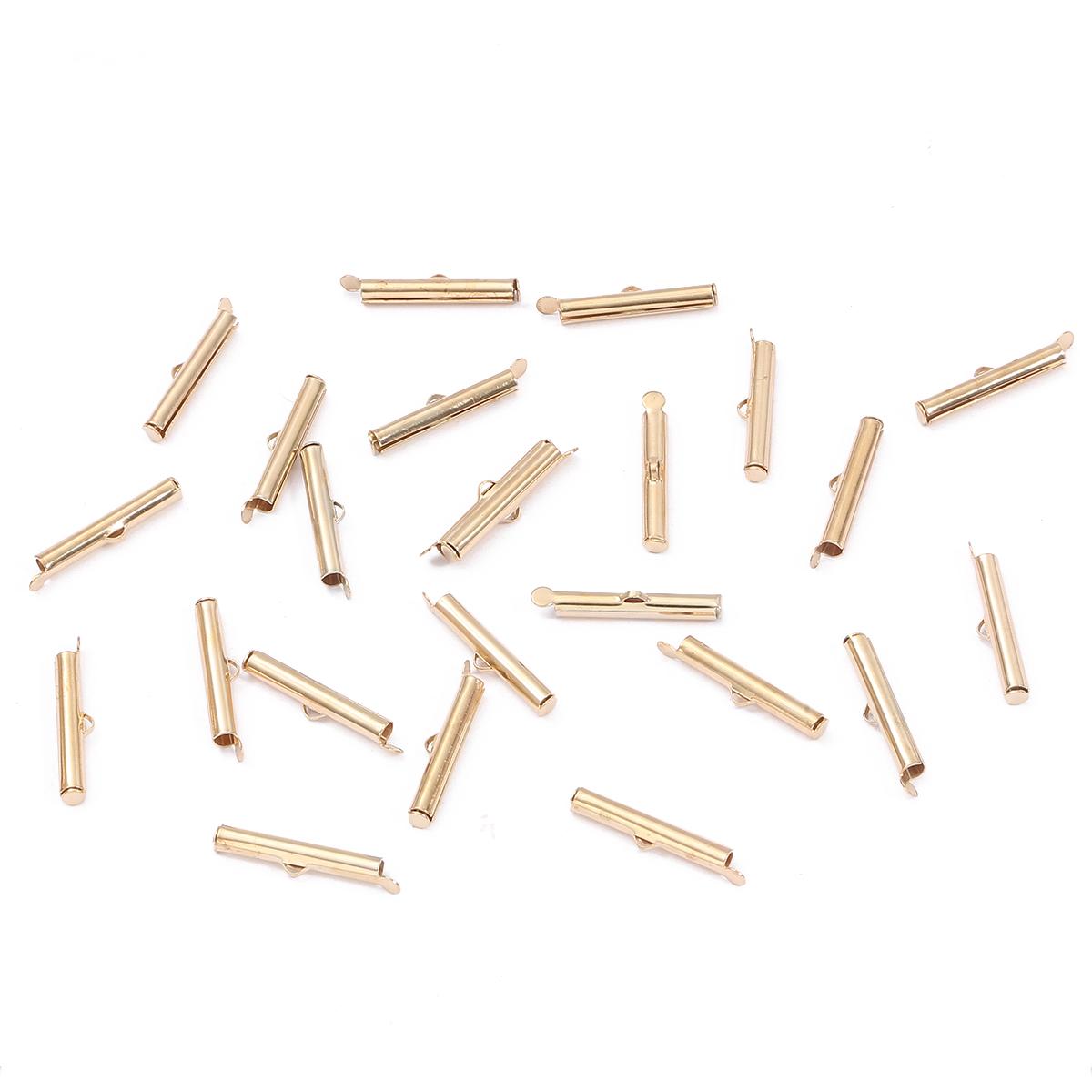 

Новые 30-50 шт., обжимные застежки, колпачки-слайдеры, DIY, разъемы для ожерелья, браслета, ювелирные изделия, фурнитура 25mm 40pcs шампанского