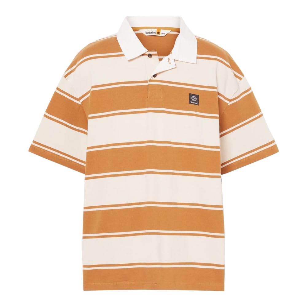 

Timberland Men s Short Sleeve Striped Rugby Polo Shirt, Wheat Boot, Size S (TB0A42E5P501)