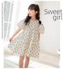 2025 Summer Korean Puff Sleeve Cotton Dress for Girls - Children's One-Piece Skirt