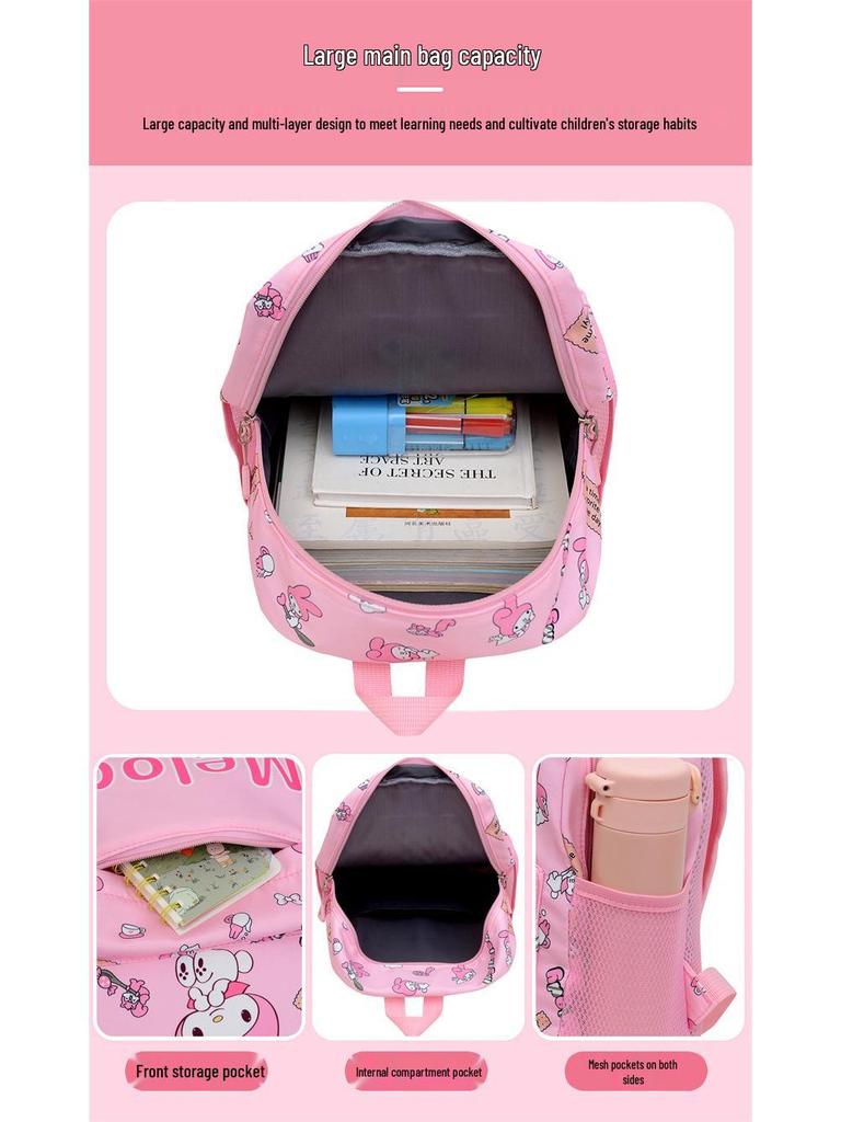 Rucsac ușor pentru fete drăguțe Kuromi pentru elevii de grădiniță și școală elementară