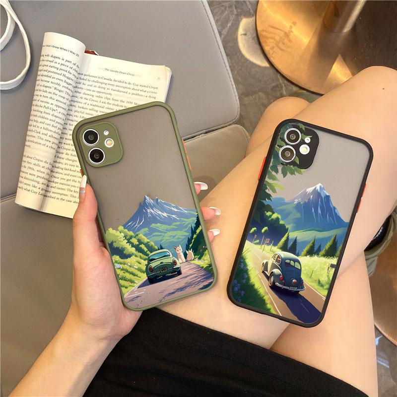 Phone Case For iPhone 16 11 12 13 15 14 Pro Max Mini 7 8 Plus SE20 X XR XS Cover Travel Mountain Scenery Shockproof Shells Funda