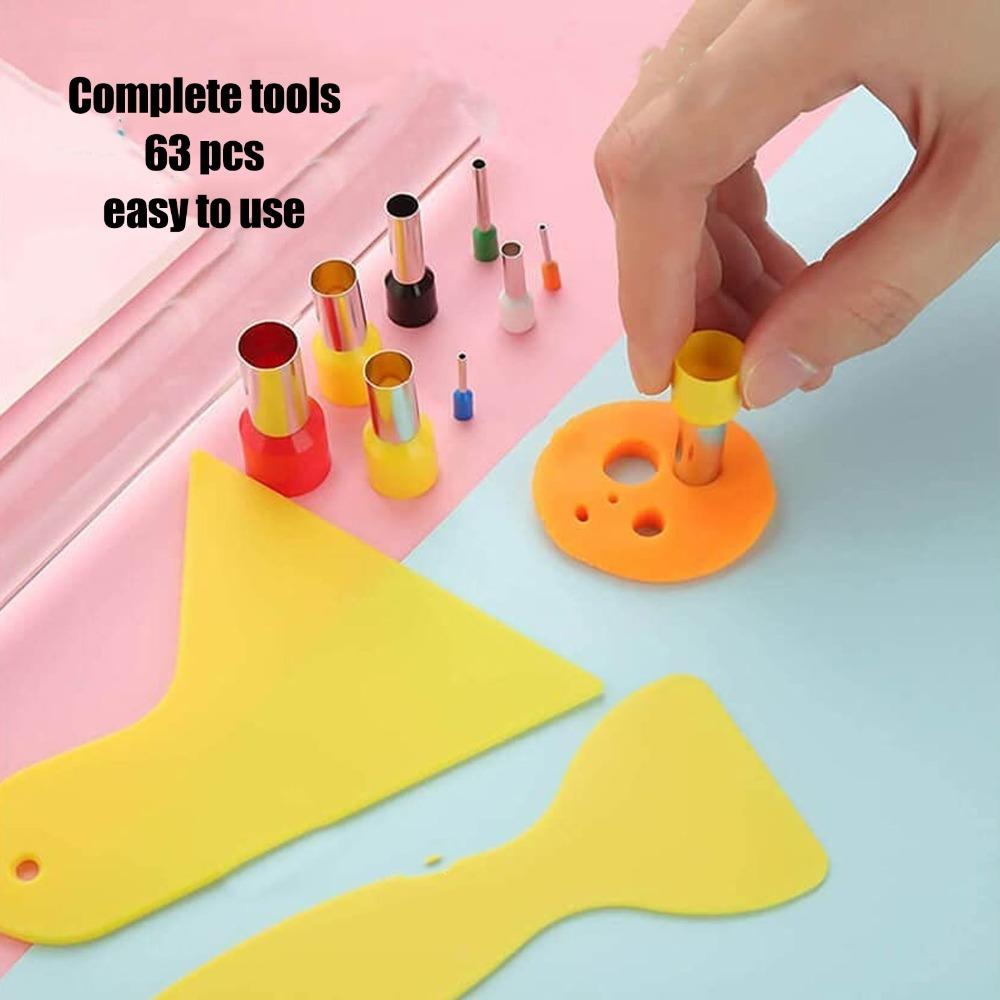 61pcs Plastic Clay Cutters Polymer Clay Cutters Set Mould Clay Cutter Carving Knife Jewelry Making