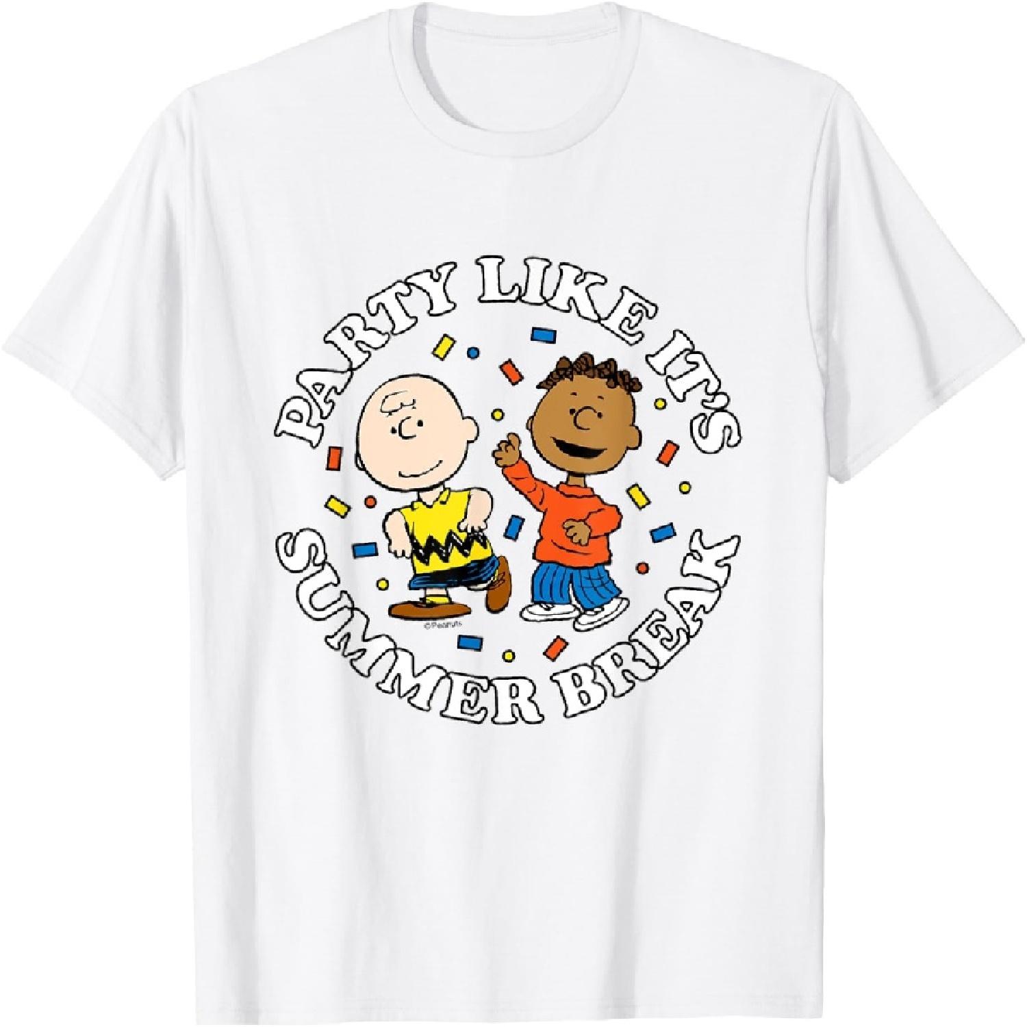Peanuts - Charlie Brown Franklin Party Like Its Summer Break T-Shirt XXXXXL белый