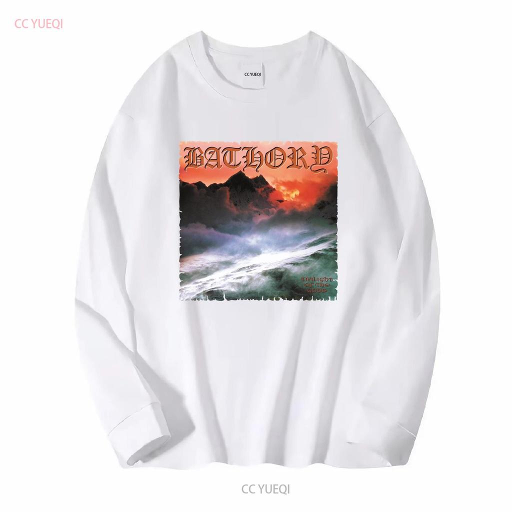 Bathory Twilight Of The Gods T-shirt Versione 2 Lavaggio Vintage Leggermente Streetwear Grafica Versatile Elastica Moda Stilosa
