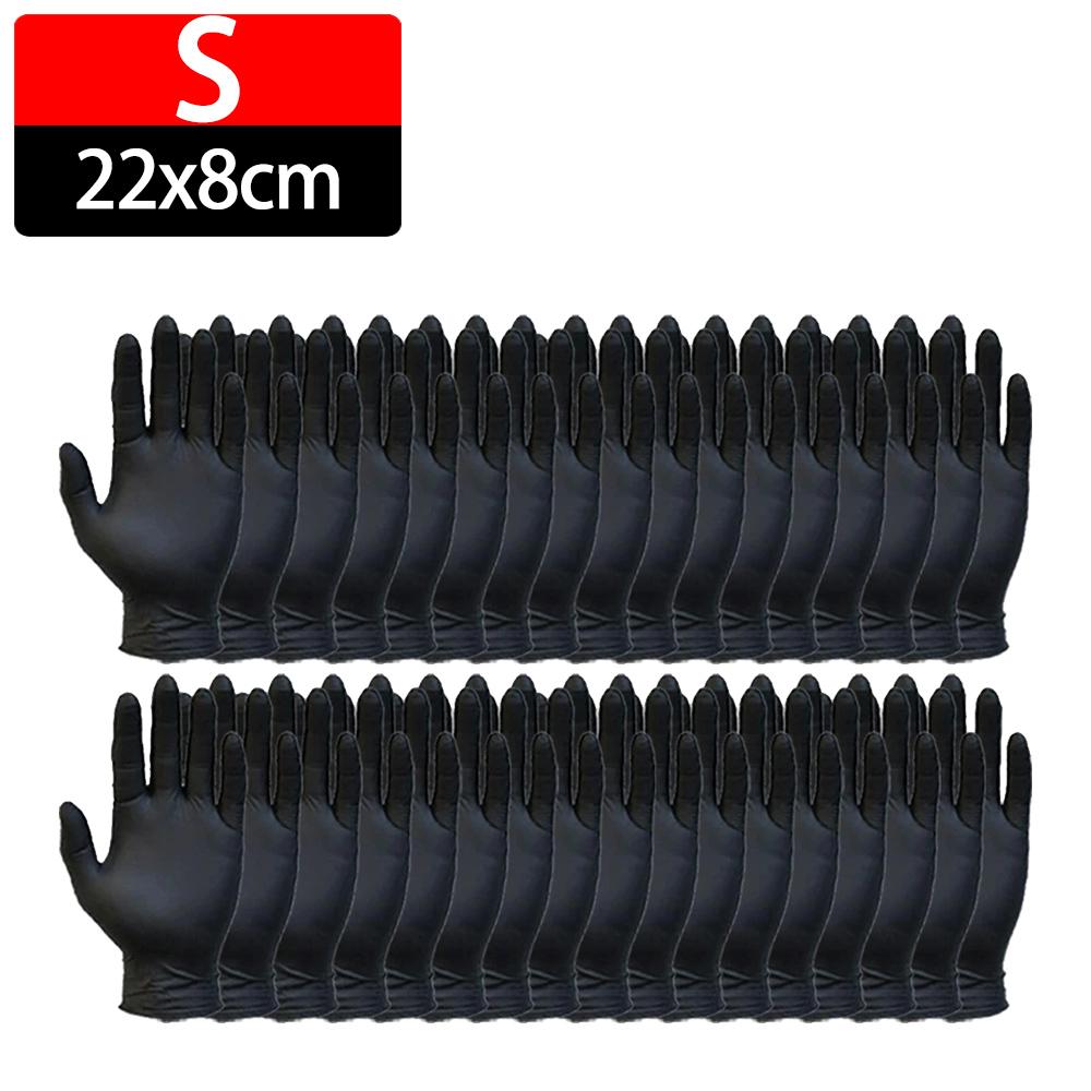 50/2x Black Gloves Thickened Black Nitrile Gloves for Cleaning Hairdressing Waterproof Dishwashing Tattoo Gloves Kitchen Tools 2PCS