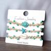 Noter 3Pcs Ladies Sea Creature Charm Bracelet Set Handmade Braided Starfish Shell Turtle Braslet Summer Beach Vacation Jewelry