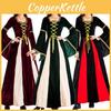 Enchanting Black Vintage Medieval Court Cosplay Maxi Dress For Halloween Events