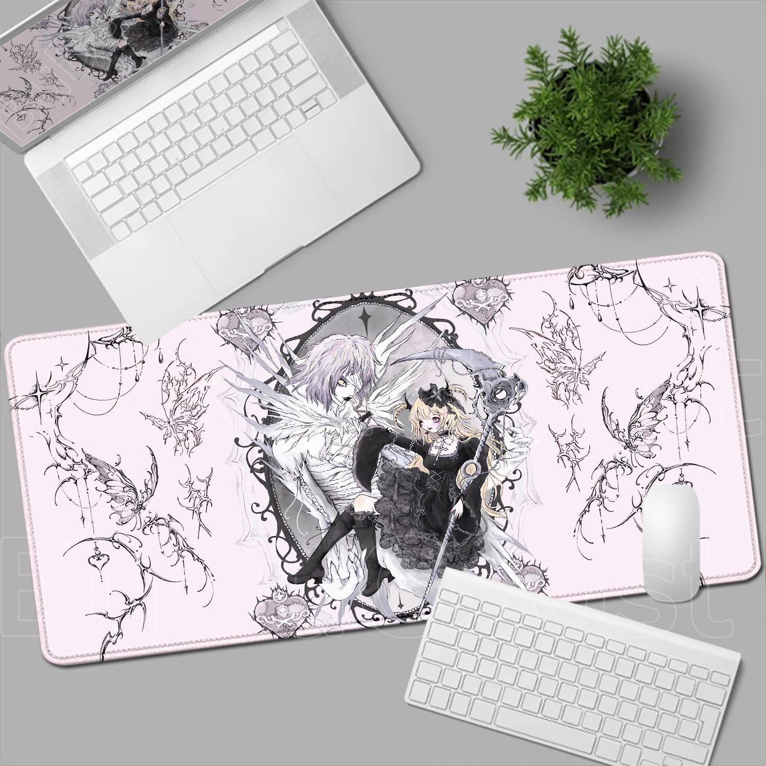 Neue Misa Amane Light Yagami Schreibtischunterlage Death Note Anime Mauspads Computer-Gamer Verriegelte Kante Mauspads Gaming E-Sport Tastaturunterlagen 30cmx60cm