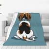 Custom Jack Russell Terrier Funny Love Blanket Warm Fleece Soft Flannel Pet Throw Blankets For Bedroom Couch Travel Autumn
