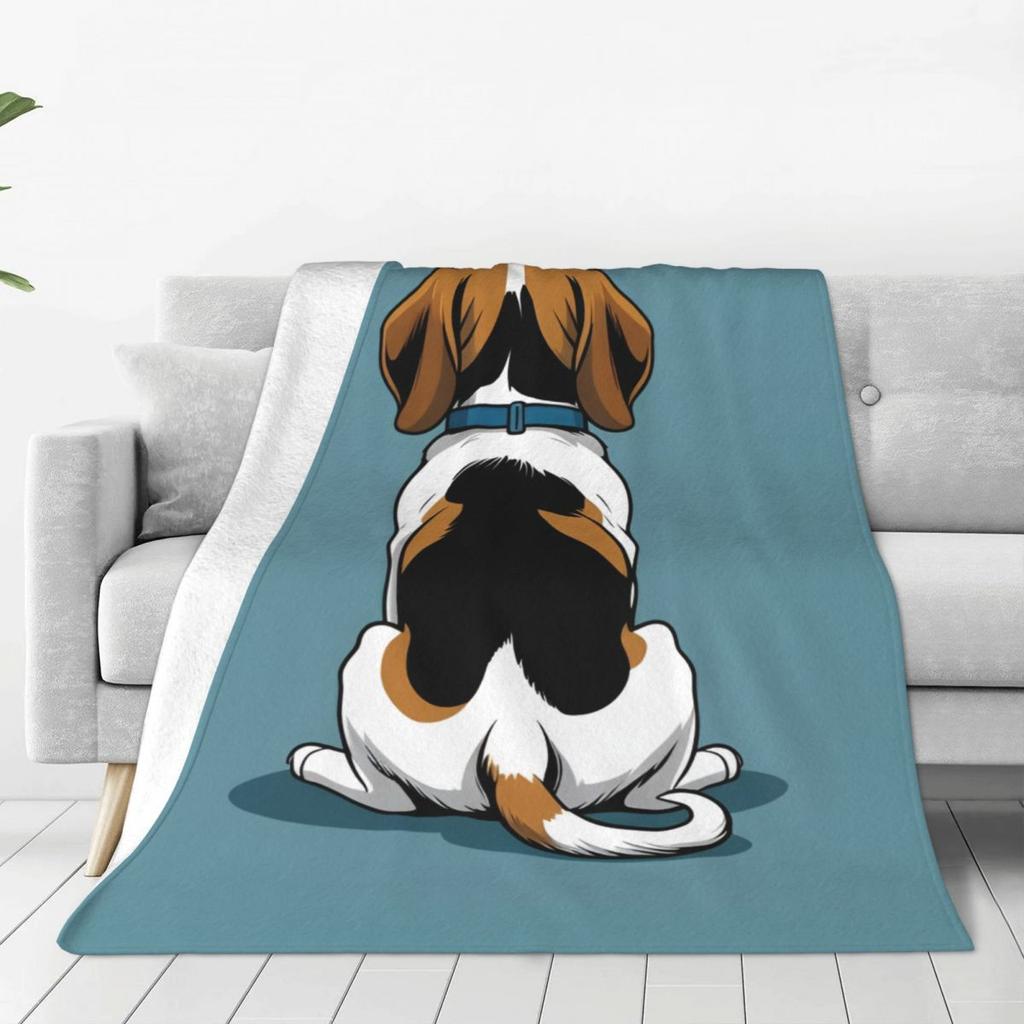 Custom Jack Russell Terrier Funny Love Blanket Warm Fleece Soft Flannel Pet Throw Blankets For Bedroom Couch Travel Autumn