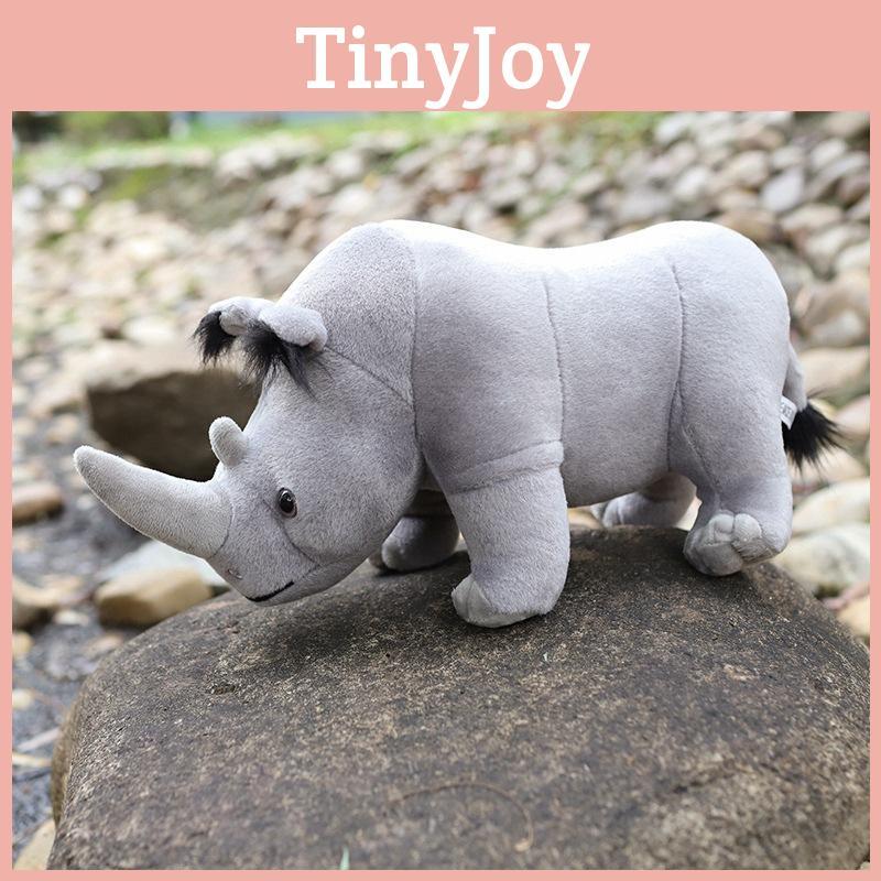 Realistic Rhino Plush Toy For Boys Animal Zoo Stuffed Doll Birthday Gift For Kids Soft And Cuddly