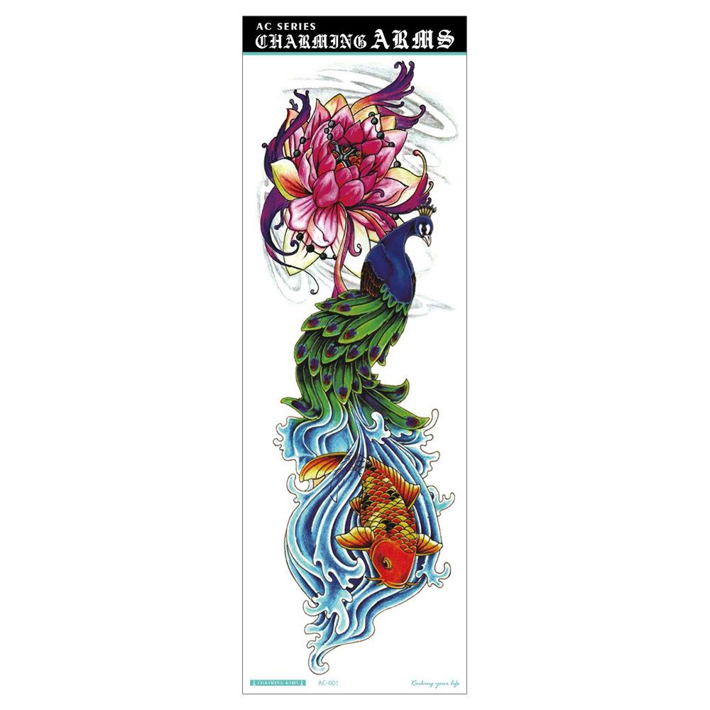 Waterproof Full Arm Tattoo Sticker - Trendy Floral Design