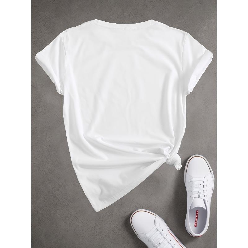 European Size Women'S Casual T-shirt with Fashionable Pattern Print | Comfortable All-Season Fabric, Machine Washable, Crew Neck