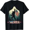 Bigfoot Merica Rock American USA Flag Patriotic 4th Of July Unisex T-Shirt