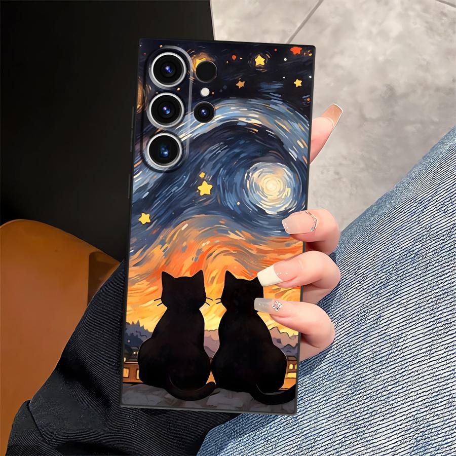 Funda Phone Cover Case for Samsung Galaxy S26 Ultra S23 S20 Ultra S10 S9 S25 Plus S24 Note 20 8 9 10 S21 FE Cartoon Cute Cat
