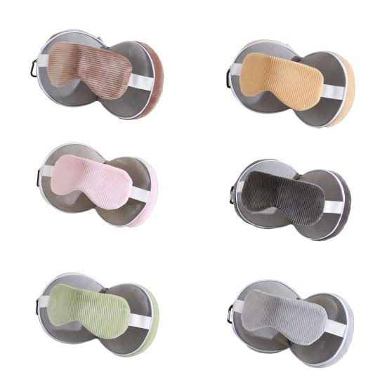 Yousheng Travel Neck Pillow with Eye Mask 2-in-1 Portable Neck Support Pillow Zippered Foldable Pillow with Carabiner for Neck Pain Relief Flights Car