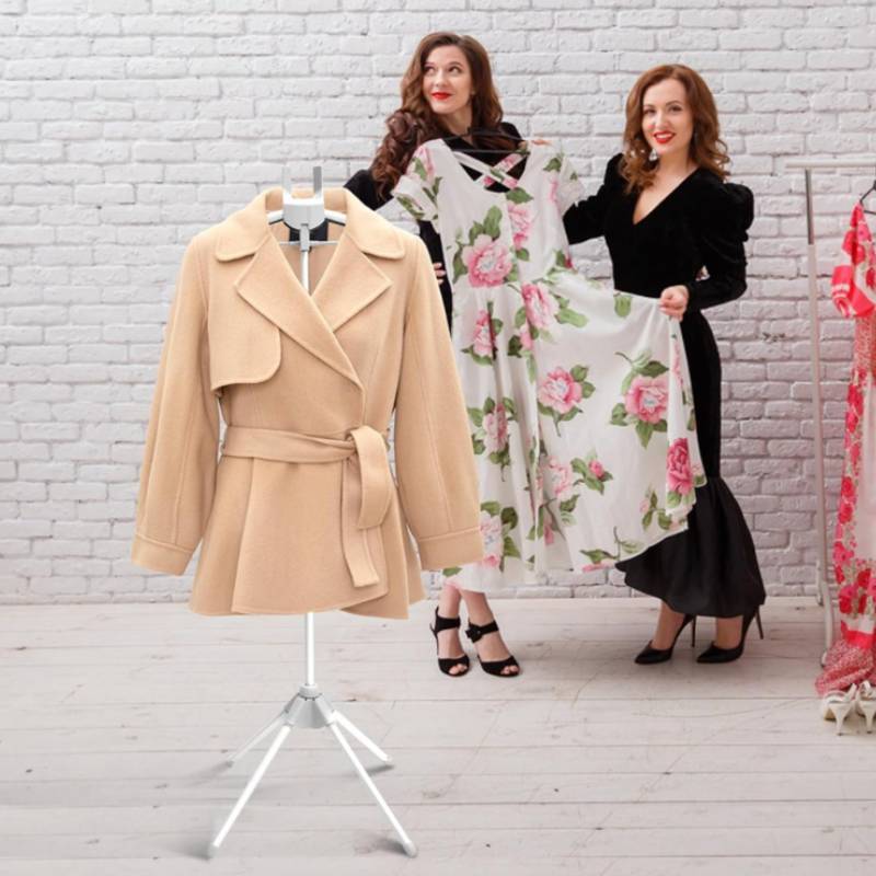 Foldable Aluminum Ironing Support Stand With Detachable Garment Hanger For Home Use