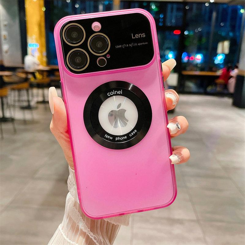 Deluxe Large Window Lens Film Frosted Magnetic Wireless Charging Case for iPhone 14 13 12 11 Pro Max Drop Protection Cover