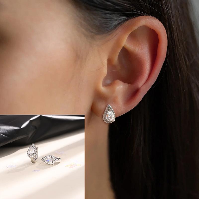 925 Silver Bow Knot Ear Clip for Women Girl Ribbon Design Ballet Style Sweet Jewelry Gift