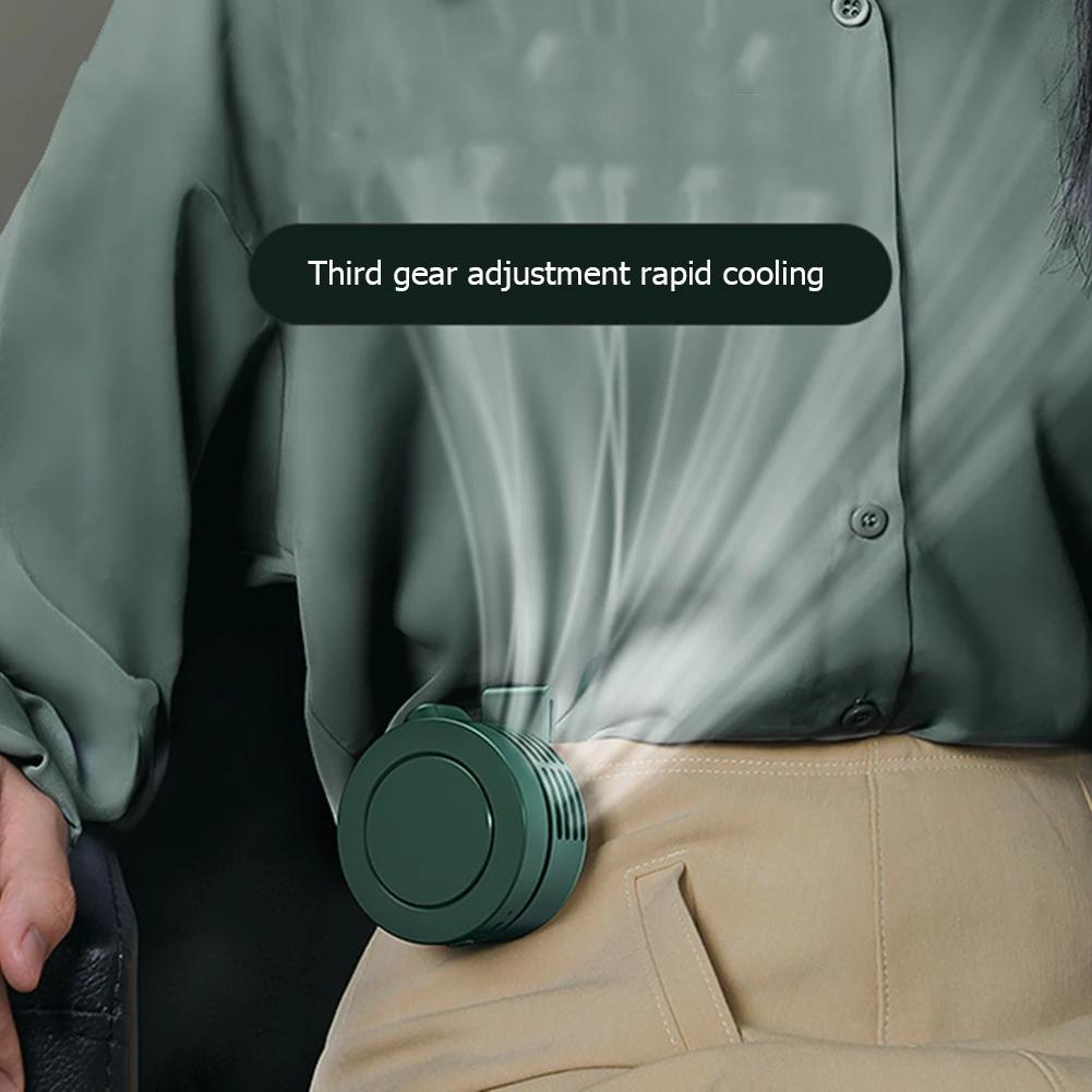 Mini Clip Fan Hanging Waist Neck Fan Girl Electric Air Cooling Fan 900mah USB Leafless Fan 3 Speeds Portable Cooler Air