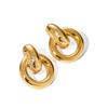 18k Gold Plated Stainless Steel Minimalist Earrings in European & American Design
