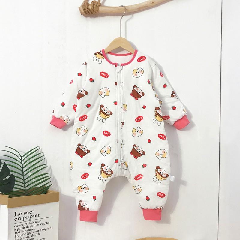 Cotton Warm Sleeping Bag Toddlers 20-50 Lbs Winter Footed Pajama With Leg Separation Tummy Coverage