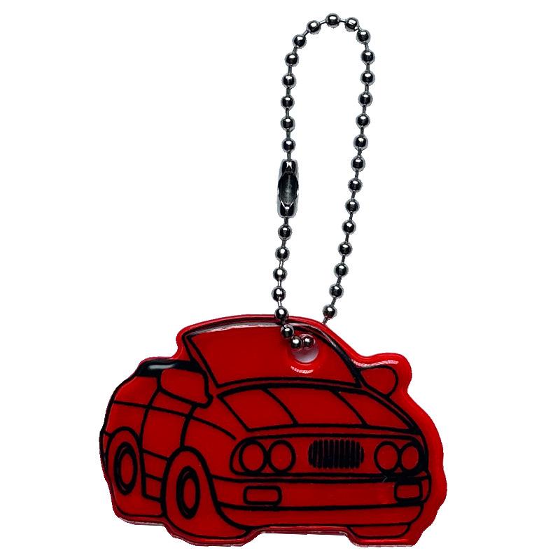 Kreskówkowy Samochód Odblaskowy Wisiorek Brelok do Plecaków Szkolnych dla Uczniów