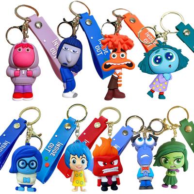 Hot Inside Out 2 Keychain Kawaii  Movie Anime Anxiety Ennui Envy Cute Girls Creative Bag Pendant Car Keychain Toys Gifts