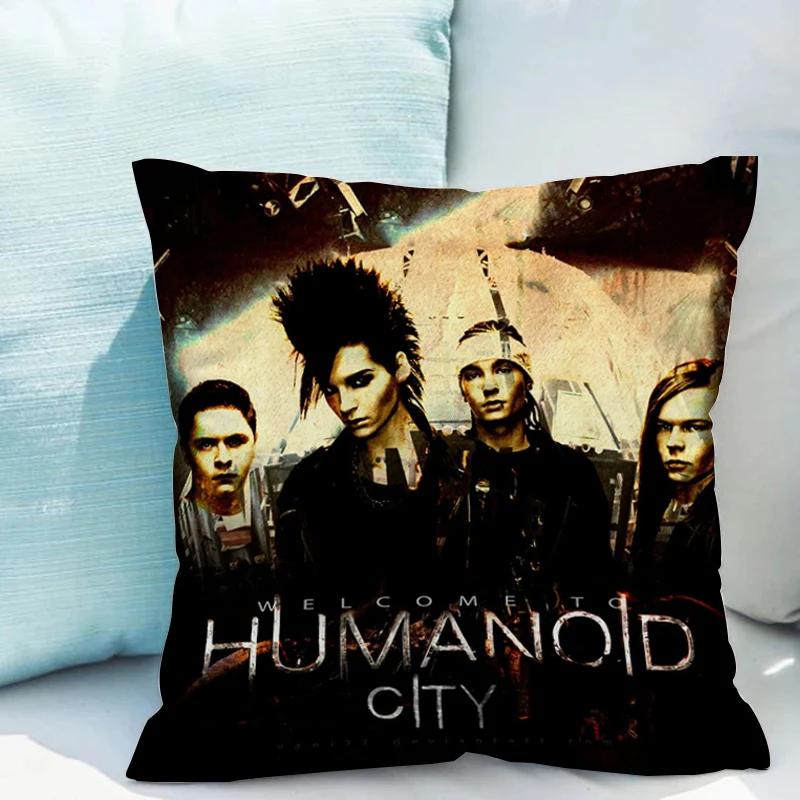 Auto-Sofakissenbezug Tokio Hotel Kissen Doppelseitiger Druck Heimdekoration Kinderkissenbezüge Aus Dekorativem Kurzem Plüsch Peach skin 18*18(CM)-1Pcs