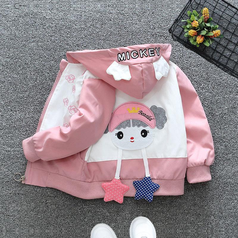Cartoon Kapuzenoberteile Jungen und Mädchen Herbstjacke Frühling und Herbst Abschnitt der Kinder Herbst Dünne Jacke Kleines Baby