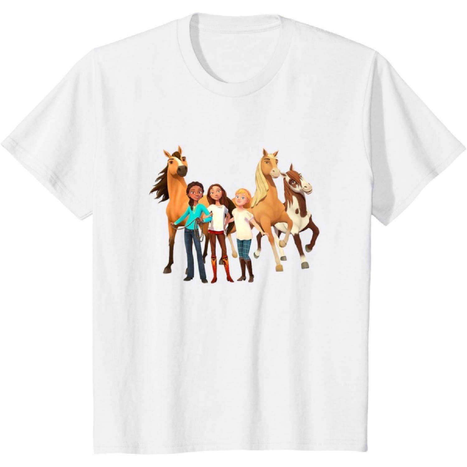 Kids DreamWorks Spirit Riding Free - All Character Kids T-Shirt S