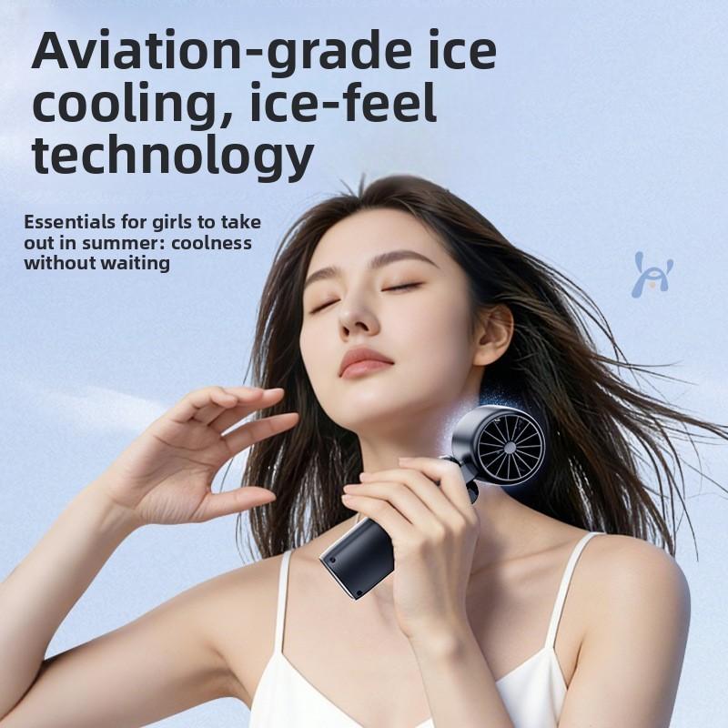 Portable Handheld Ice Therapy Fan With Digital Display For Outdoor Camping