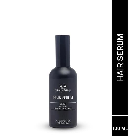 HOUSE OF BEAUTY Hair Serum with Argan Oil, Vitamin E & Plant Squalane, Sun Protection – Hair Growth, Frizz Control, Deep Nourishment & Shine - 100 Ml