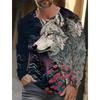 Fashion Men's Crew Neck Long Sleeve 3D Color Printing Summer Casual Long Sleeve Crew Neck T-Shirt