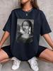 Mona Lisa Drinking Beverages Womens Tshirt Summer Breathable Casual T Shirt Loose Soft Tops Hip Hop Oversize Fashion Clothes