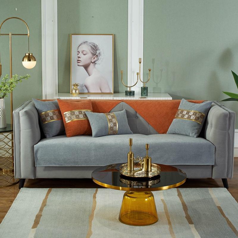 Chenille Sofa Cushion Four Seasons Universal High-Grade Non-Slip Light Luxury Cushion Nordic Minimalist Style Cover Towel