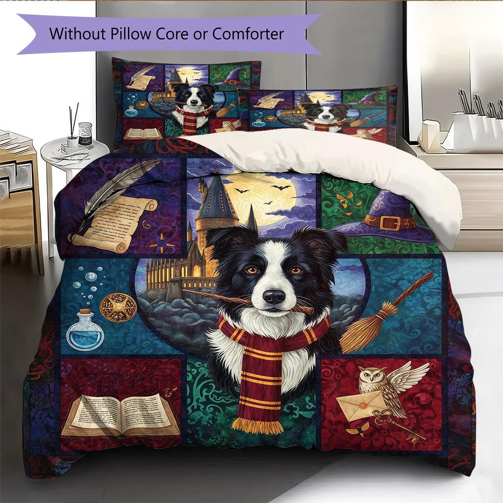 Cartoon Pattern Bedding Quilt Set Quilt Cover Pillowcase Home Decoration Birthday Gift (1 * duvet cover + 2 * pillowcase, without core)