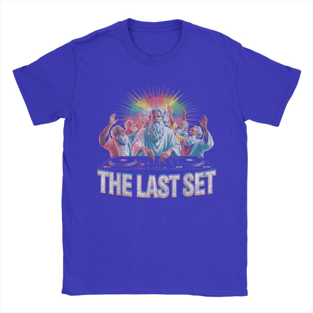 Jesus Last Set Glitchy DJ EDM Techno Rave T Shirt Beach  Cotton TShirts For Mens Short Sleeve Streetwear Top Tees