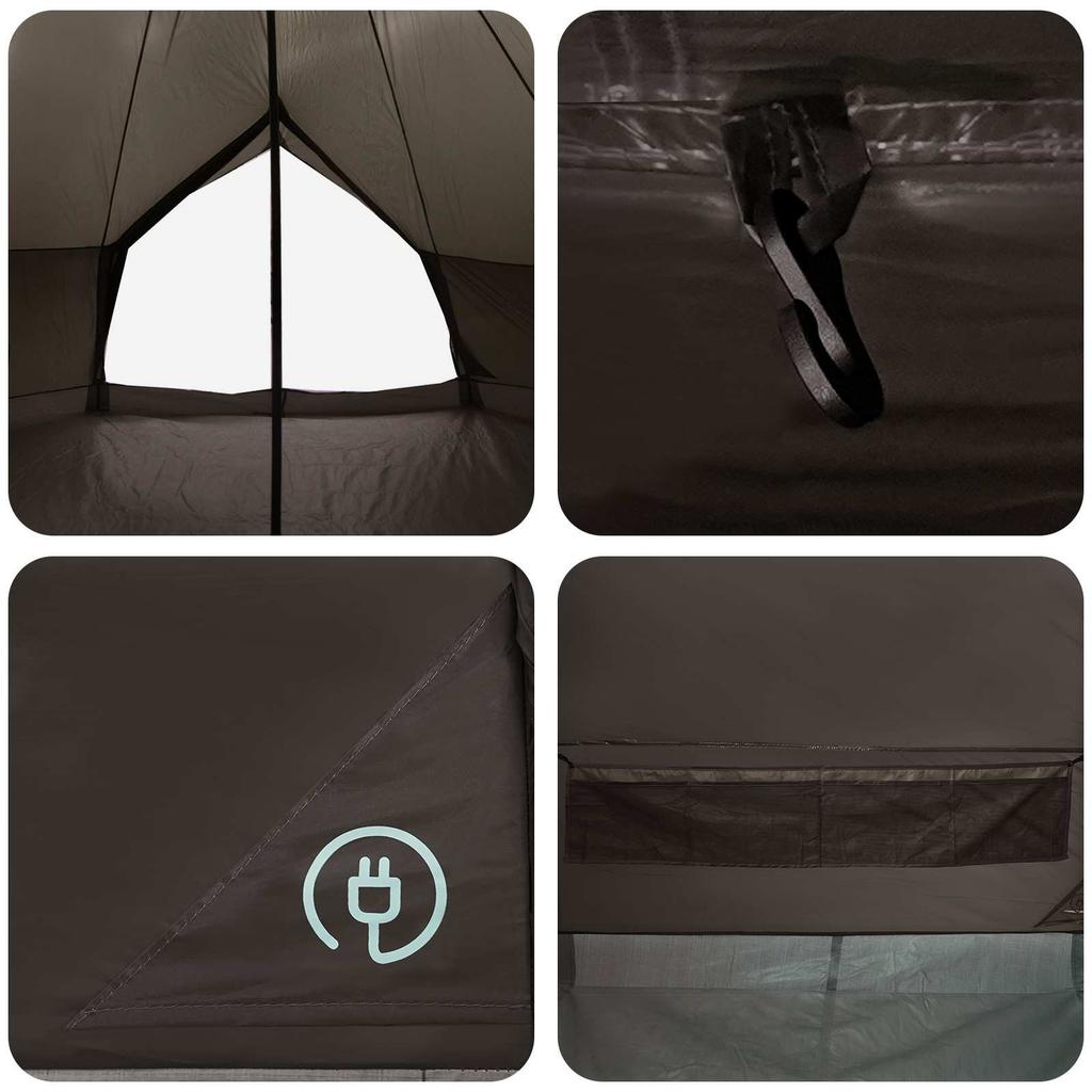 Tipi Tent Brown Grey 600 x 600 x 350 cm Polyester and Steel
