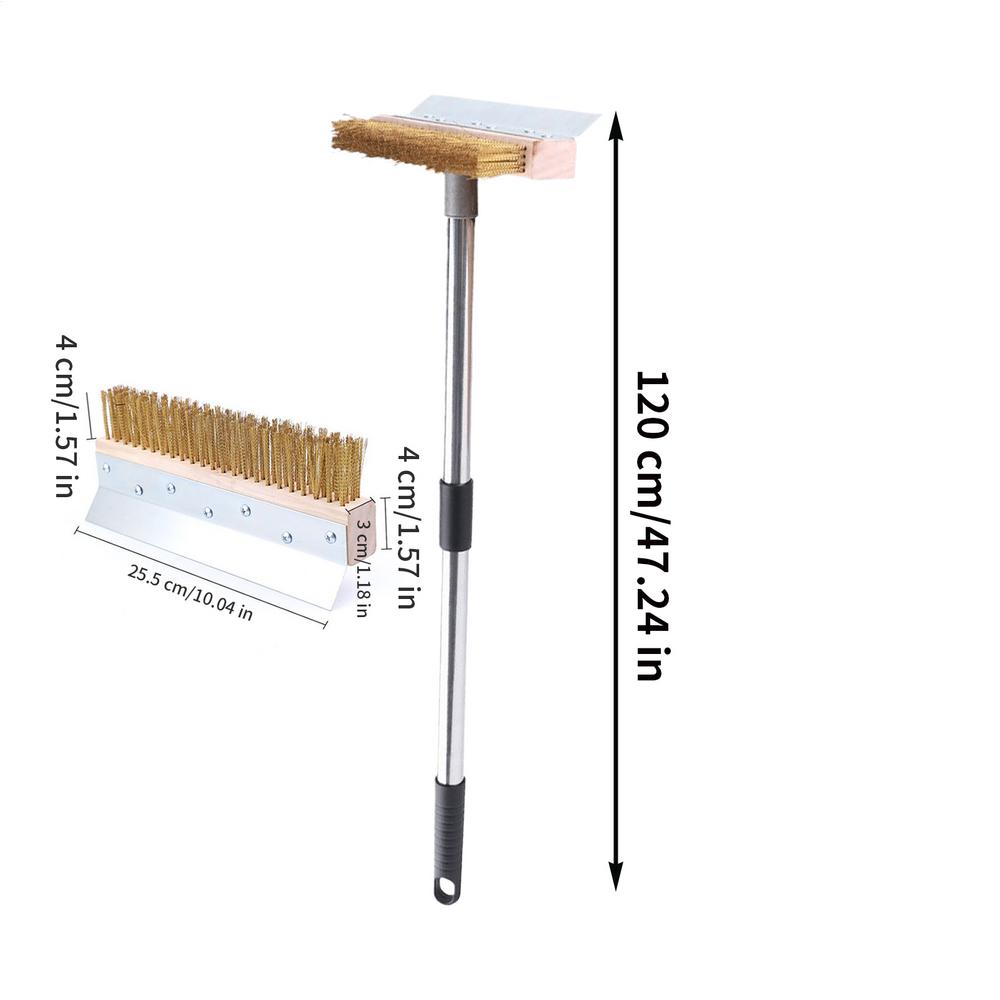 Pizza Oven Brush With Scraper Barbecue Brush For Outdoor Grill Washable Barbecue Grill Cleaning Tool For Home Commercial