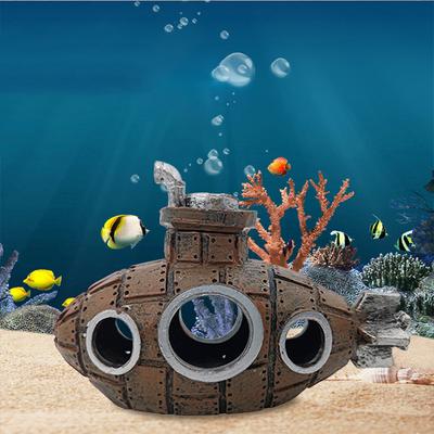 Aquarium Submarine Ornament Fish Shrimp Shelter Cave Fish Tank Landscaping Decoration for Themed Aquarium Landscaping