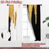 2D Flat Printing 2pcs Curtain Curtain Golden Dripping Contrast Digital Printed Polyester Drapes Family Party Use for Festive for