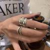 European S925 Women's Simple Double Layer Wide Band Wave Ring - Trendy Cold Style Index Finger Ring
