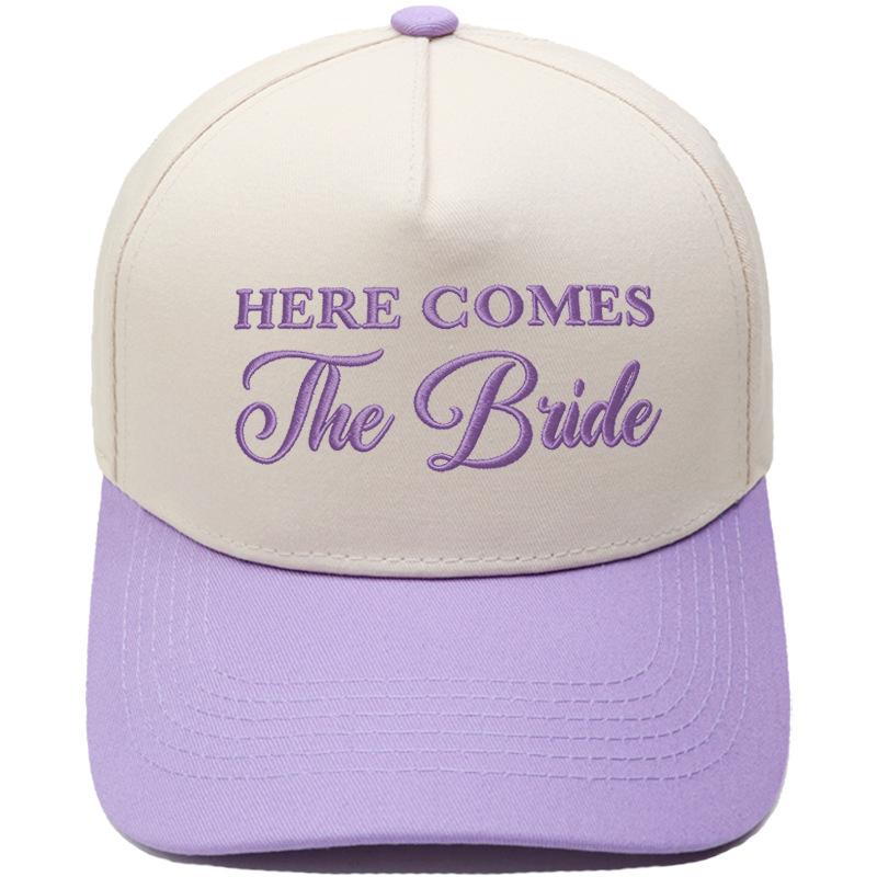 HERE COMES The Bride Embroidery Color Matching Truck Driver Hat Bride Wedding Party Shade Dad Hat
