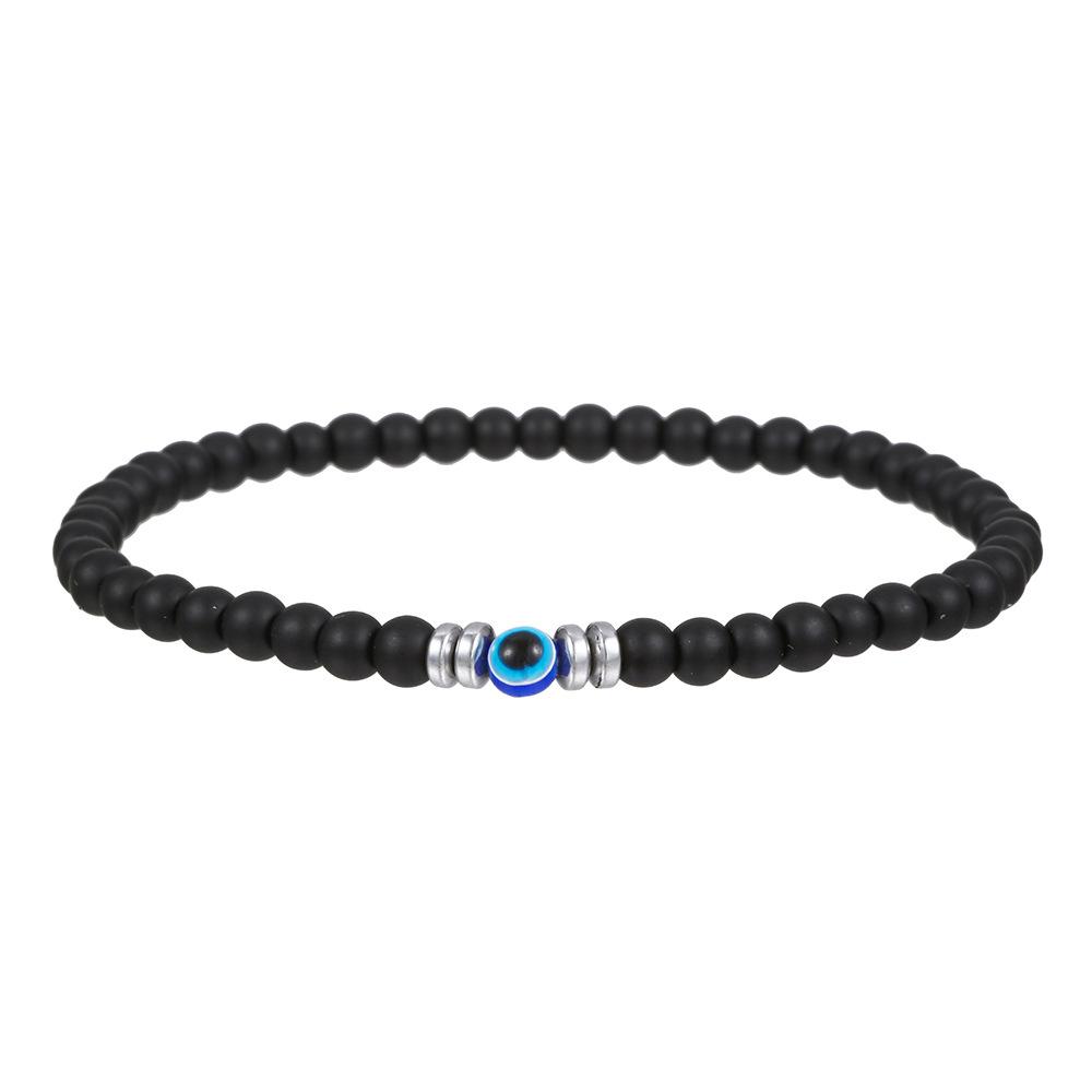 Minimalist Eyes Bracelet 4mm Stone Beaded Braslet Lucky Red Howlite Lava Wooden Braclet Chakra Mediation Yoga Brazalete