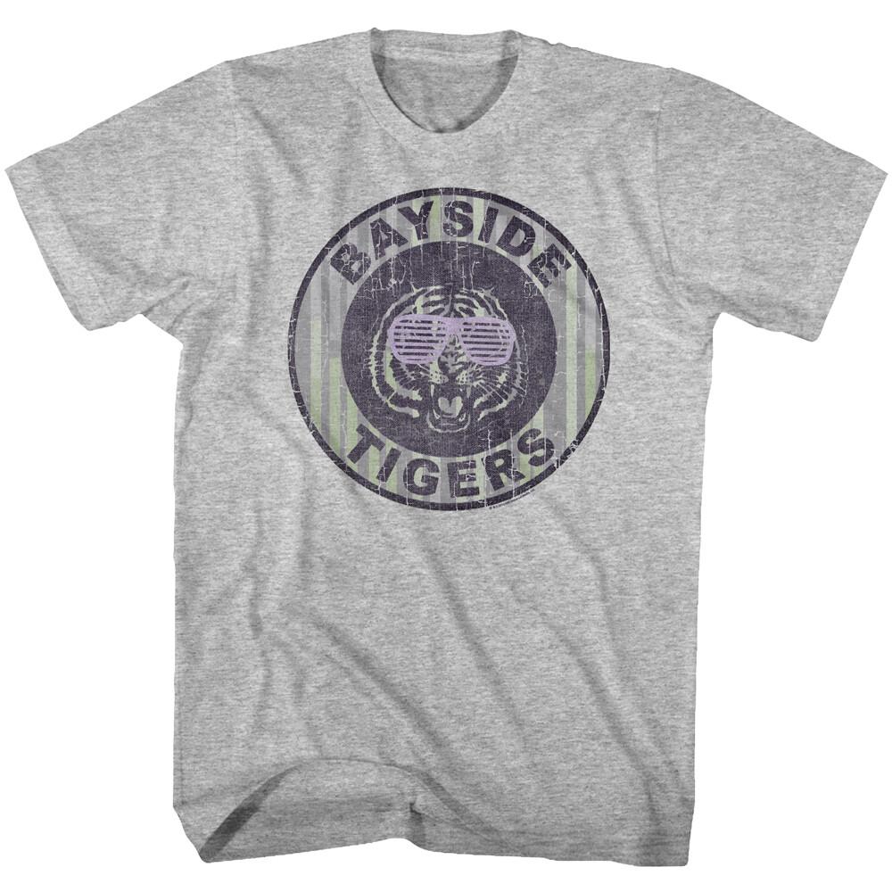 Saved By The Bell Bayside Tiger Wearing Sunglasses School Logo Men T Shirt L